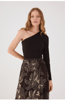 Blusa Malha Crepe Ombro Só