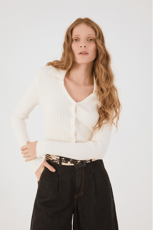 Blusa Tricot Canelada