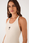 Camiseta Canelada Com Bordado Coqueiro