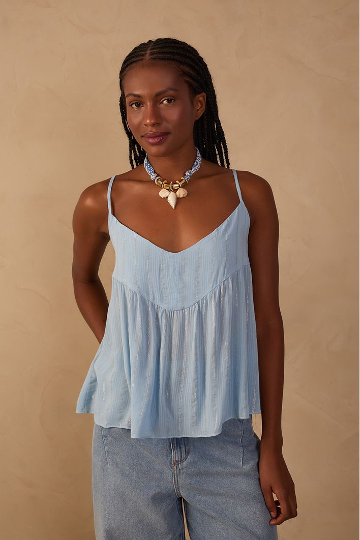 Blusa Lurex Pala Decote