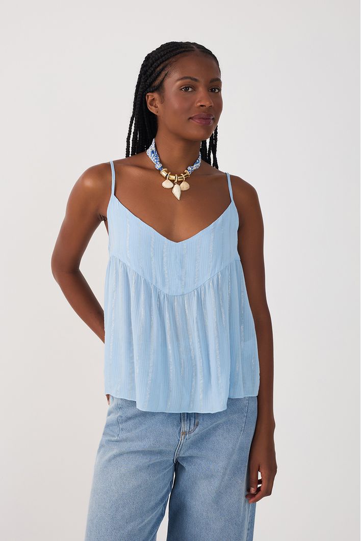 Blusa Lurex Pala Decote