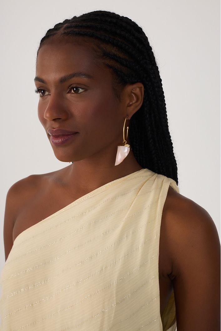 Vestido Curto Lurex Um Ombro Só