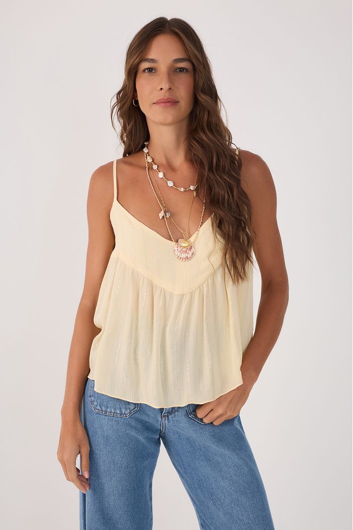 Blusa Lurex Pala Decote