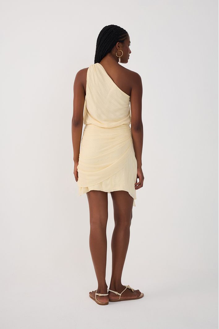 Vestido Curto Lurex Um Ombro Só