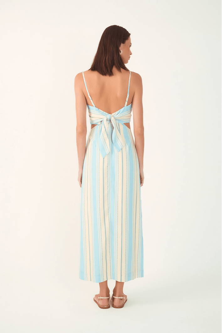 Vestido Cropped Estampa Descanso Azul