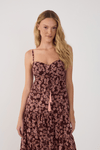 Vestido Cropped Estampa Margaridas Rosa