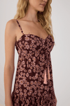 Vestido Cropped Estampa Margaridas Rosa