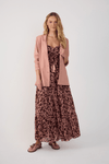 Vestido Cropped Estampa Margaridas Rosa