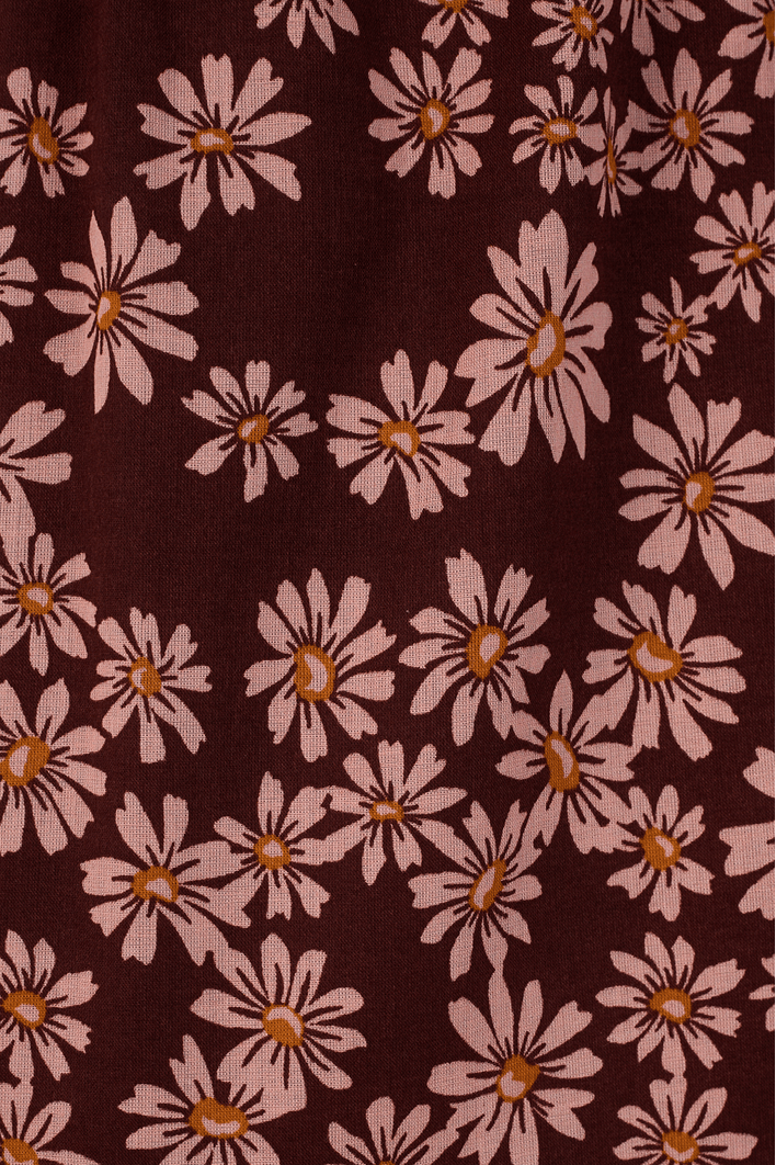 Vestido Cropped Estampa Margaridas Rosa