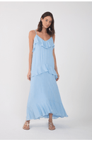 Vestido Longo Lurex Babados