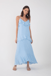 Vestido Longo Lurex Babados