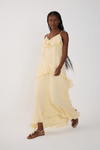 Vestido Longo Lurex Babados