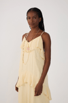 Vestido Longo Lurex Babados