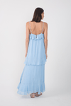 Vestido Longo Lurex Babados