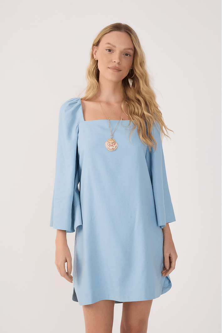 Vestido Curto Linho Retinho