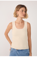 Blusa Tricot Decote Bordado