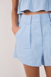 Short Linho Bolsos Frente