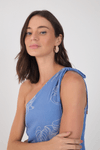 Vestido Cropped Bordado Copo de Leite