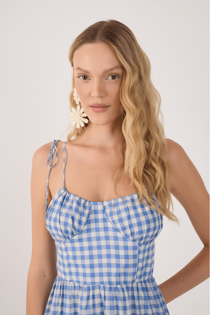 Vestido Cropped Algodão Vichy