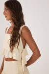 Blusa Linho Amarração Lateral