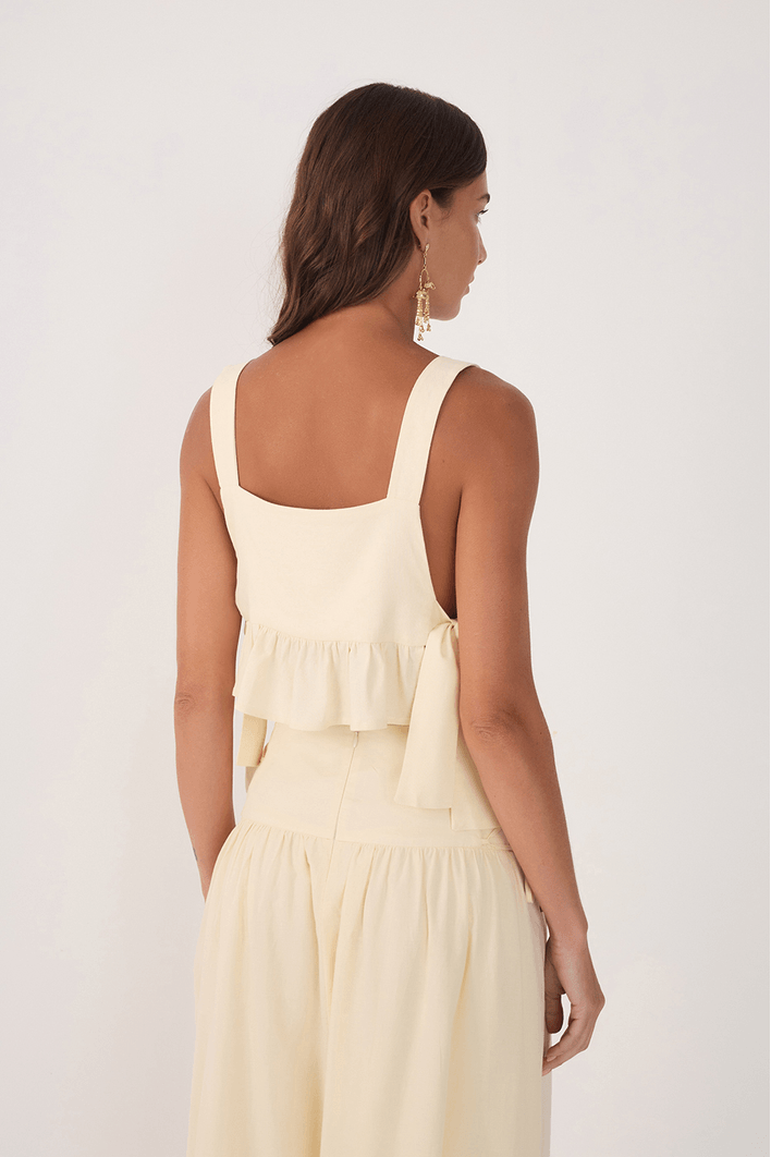 Blusa Linho Amarração Lateral
