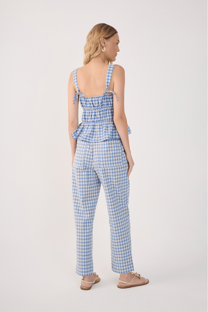 Calça Cenoura Algodão Com Elastano Vichy