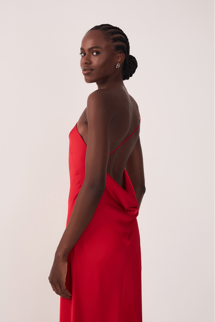 Vestido Cetim Degagê