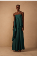 Vestido Cetim Assimétrico Strapless