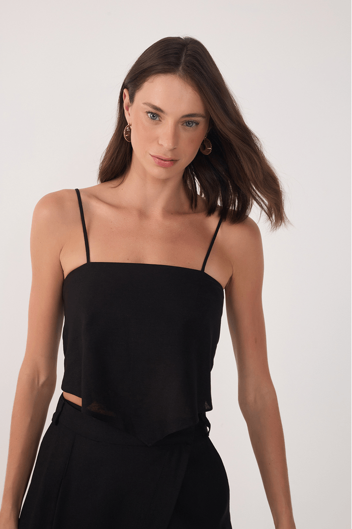 Blusa Linho Lenço Amarração