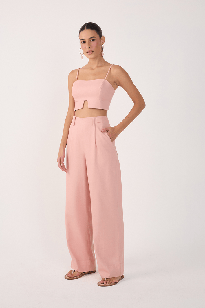 Calça Linho Aleta Lateral