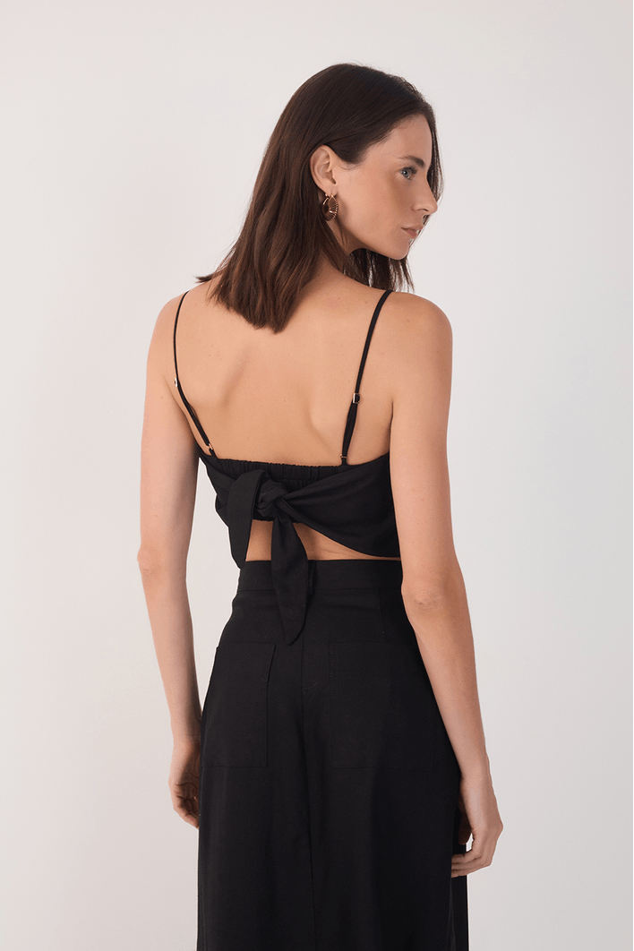 Blusa Linho Lenço Amarração