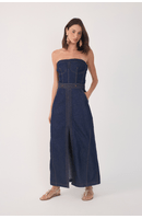 Vestido Jeans Pespontos 3 Em 1