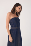 Vestido Jeans Pespontos 3 Em 1