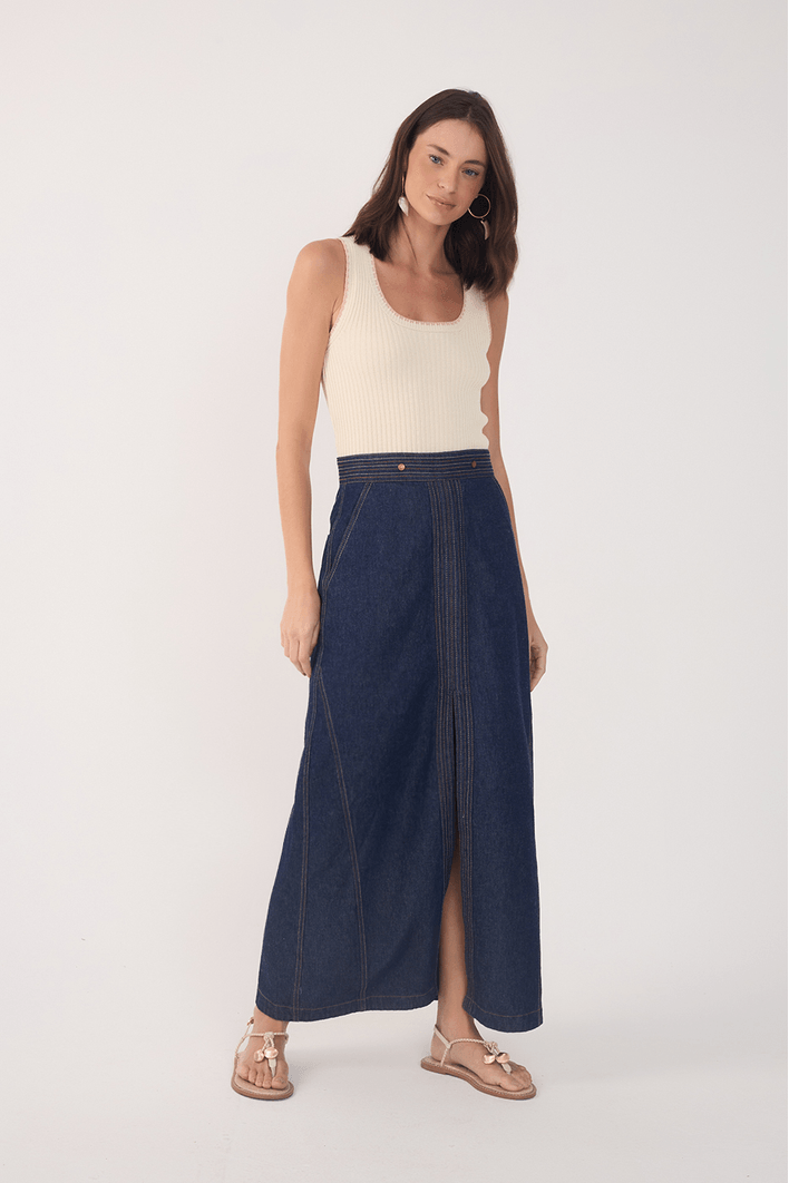 Vestido Jeans Pespontos 3 Em 1