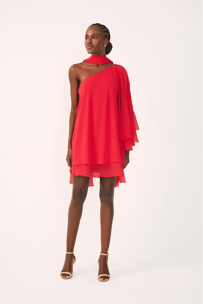 Vestido Chiffon Ombro Só Faixa