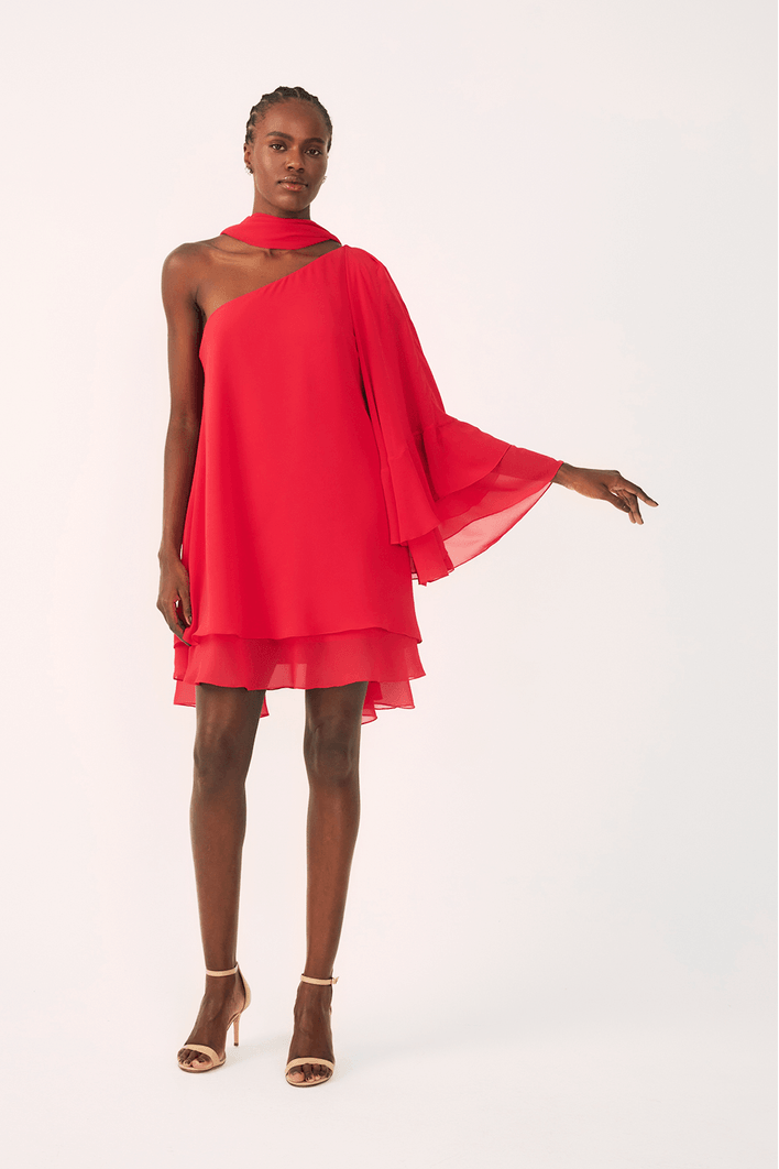 Vestido Chiffon Ombro Só Faixa