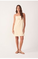 Vestido Curto Linho Babado Costas