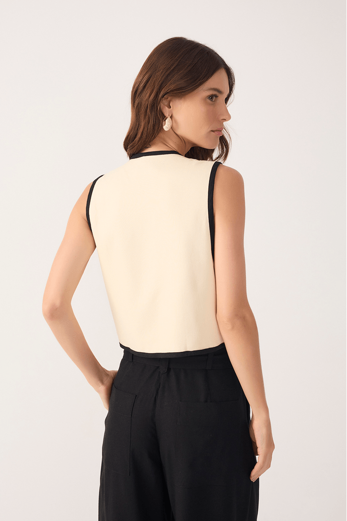 Colete Linho Bicolor