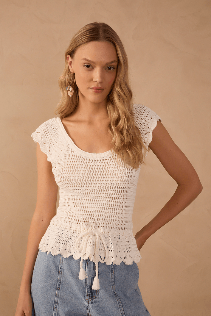 Blusa Tricot Detalhe Amarração