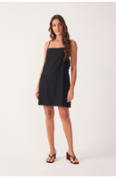 Vestido Curto Linho Babado Costas