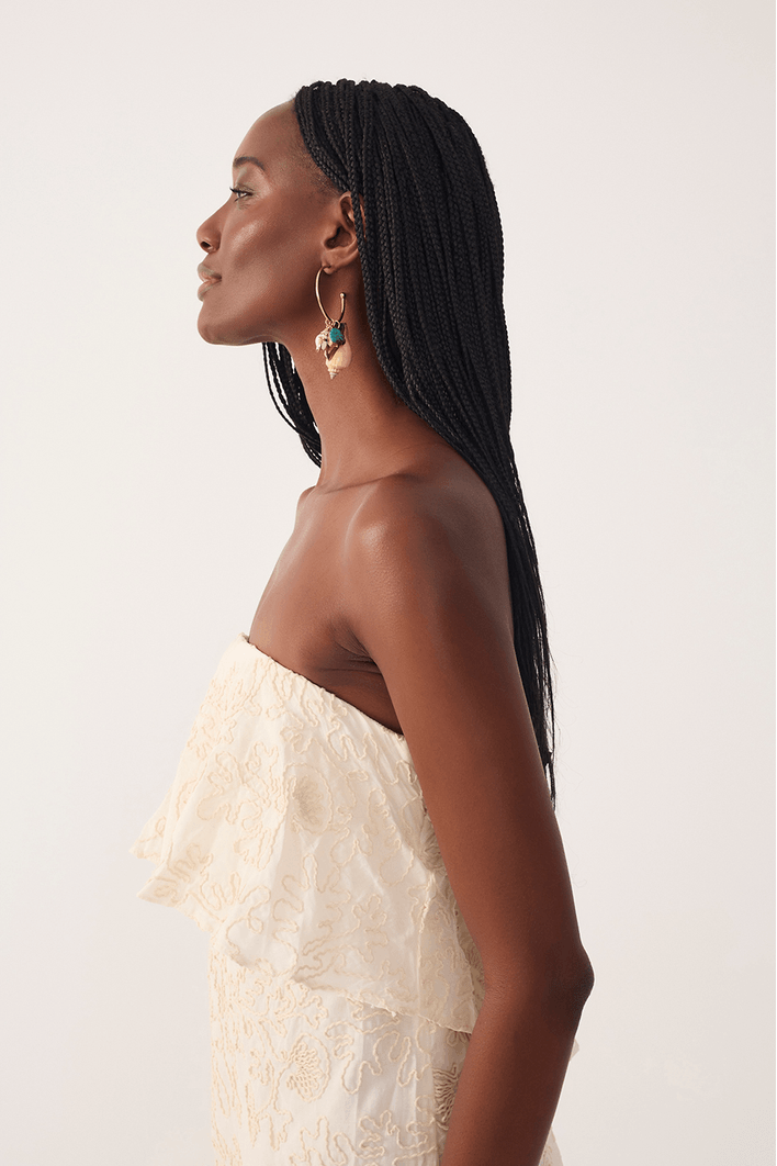 Vestido Midi Bordado Cadarço