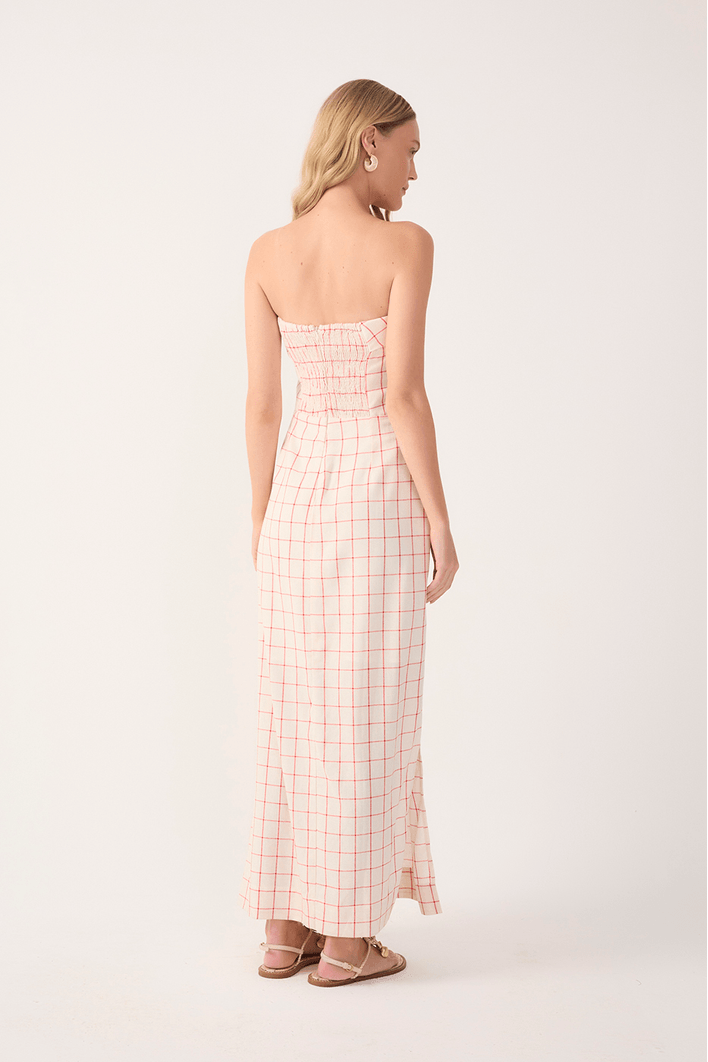 Vestido Linho Midi Xadrez