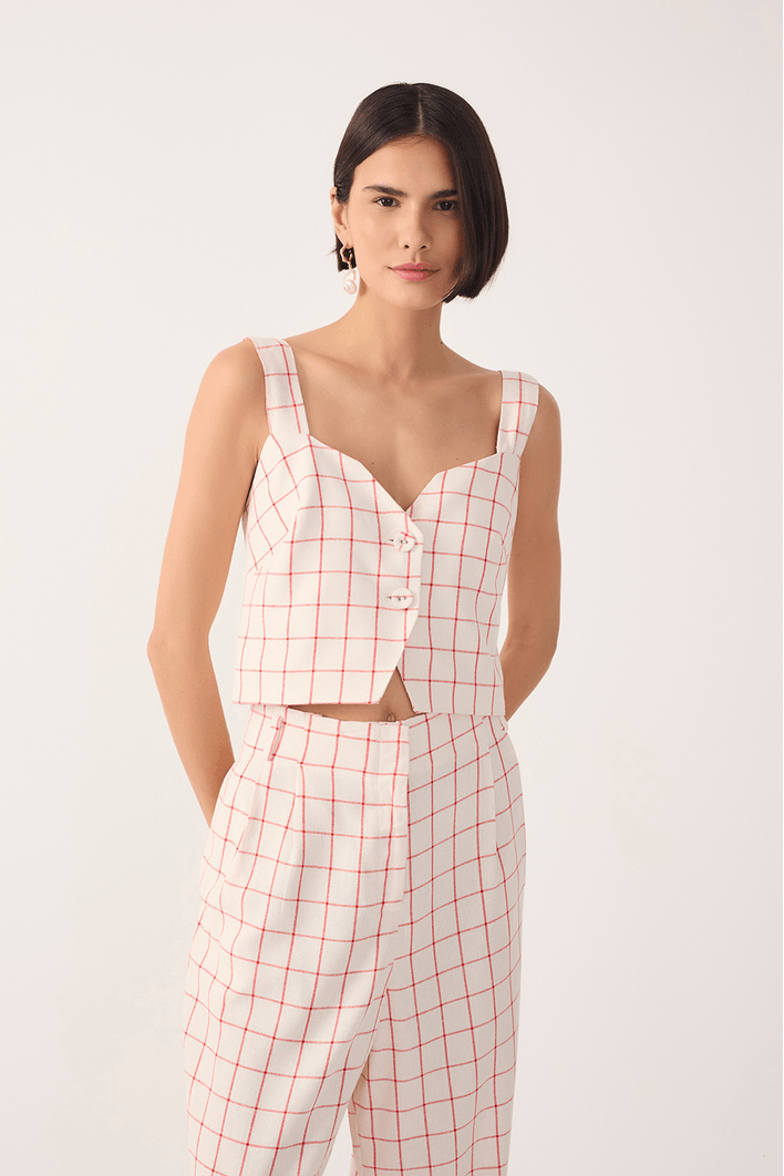 Blusa Linho Xadrez