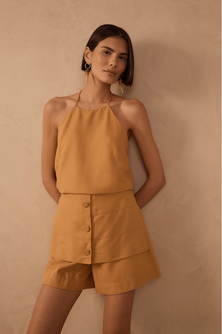 Blusa Linho Viés Costas