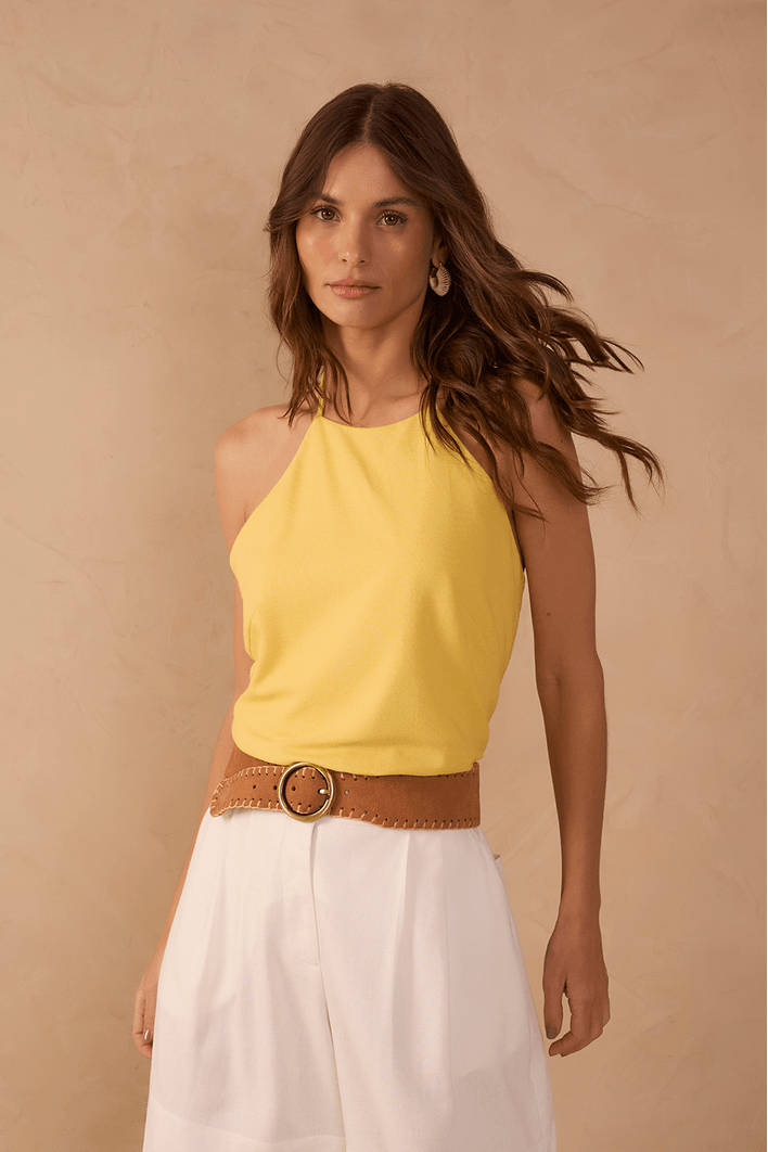 Blusa Linho Viés Costas