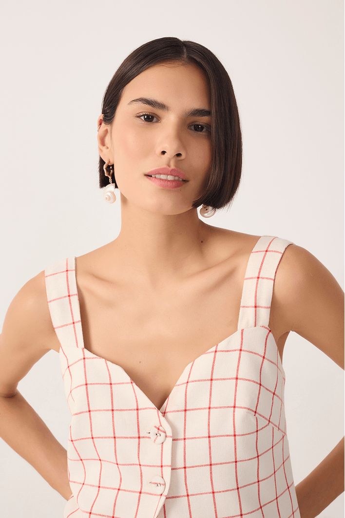 Blusa Linho Xadrez