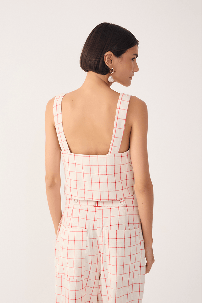 Blusa Linho Xadrez