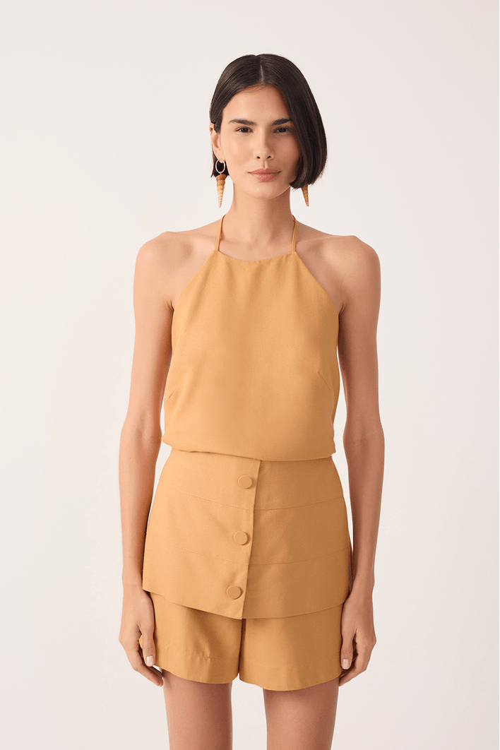Blusa Linho Viés Costas