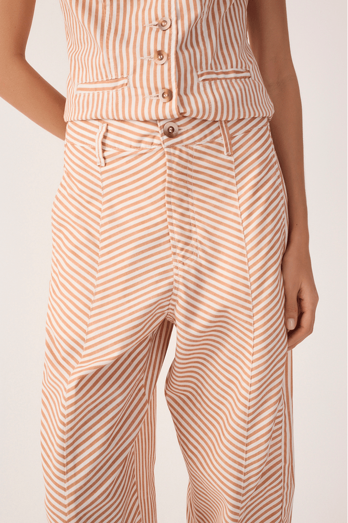 Calça Sarja Listras Barrel