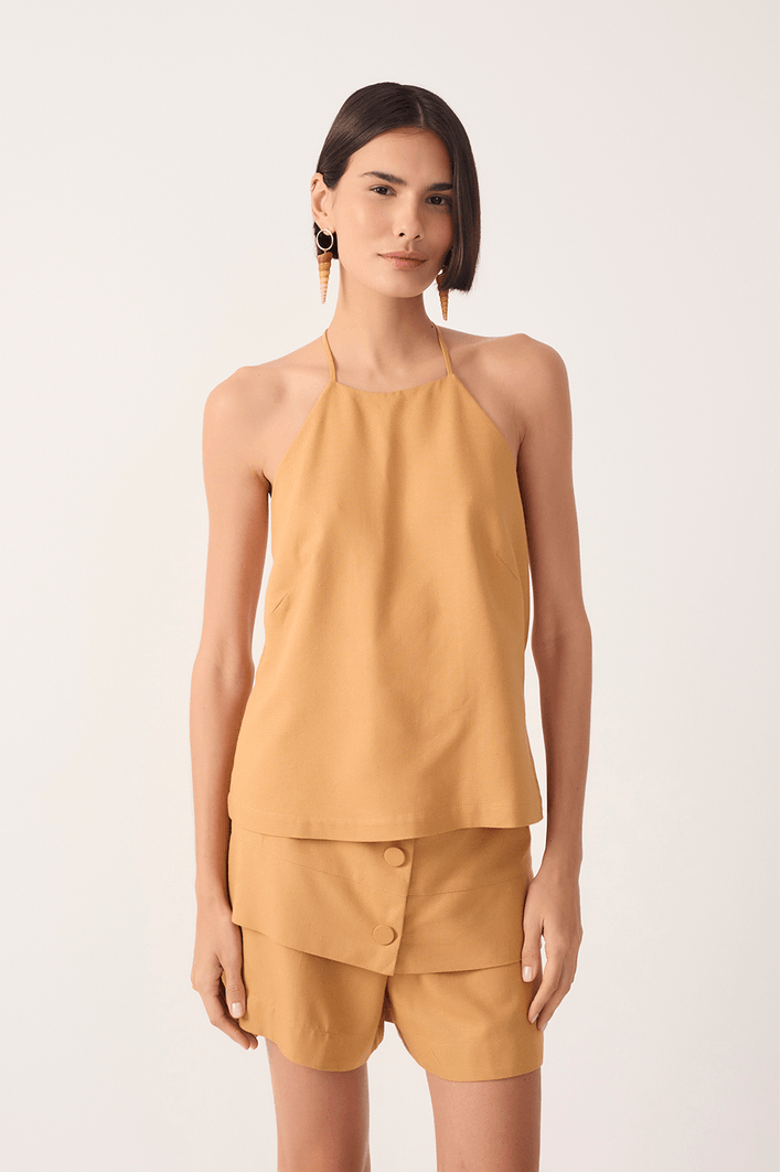 Blusa Linho Viés Costas